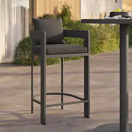 Tahoe Outdoor Patio Aluminum Bar Chair by Modway - Charcoal