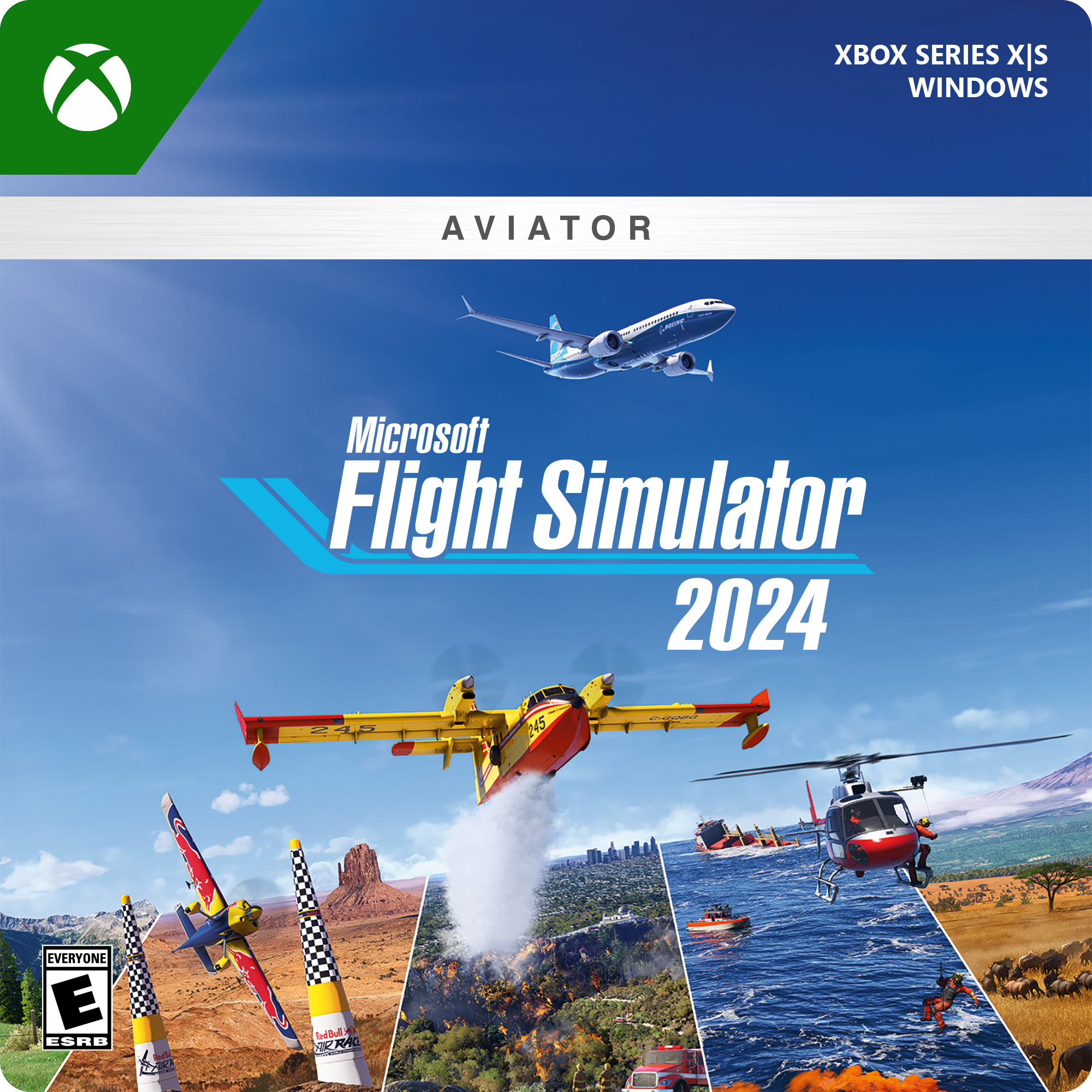 XBOX SERIES X|S WINDOWS  
AVIATOR  
Microsoft Flight Simulator 2024  
EVERYONE E ESRB