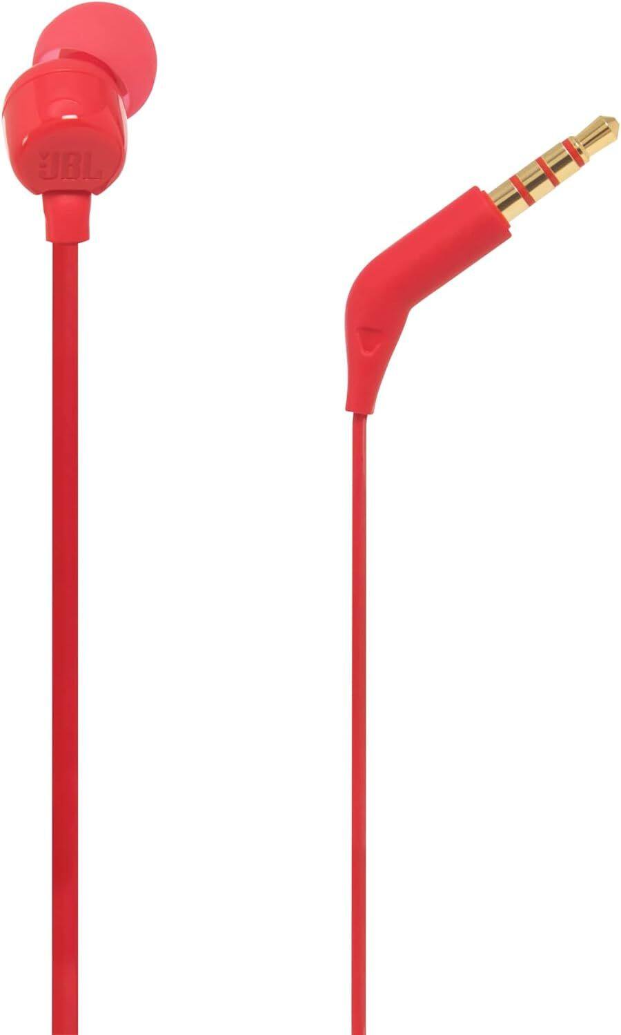 Back. JBL - JBL TUNE 110 RED In-Ear Tangle-Free Wired Headphones (Red).