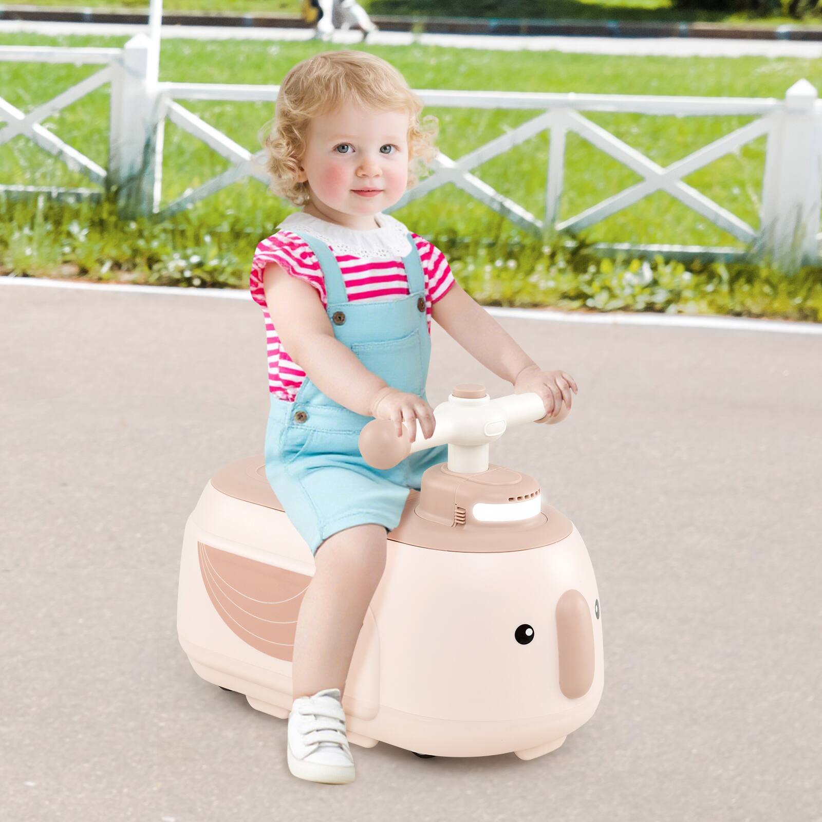 Alt View 1. Gymax - Gymax 2-in-1 Kids Ride on Toy Toddlers Sliding Car w/Detachable Trailer for Children Beige - Beige.