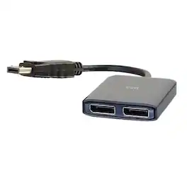 C2G - Refurbished Excellent - 757120542919 4K DisplayPort to Dual DisplayPort MST Hub - 3840 x 2160 - DisplayPort 1.2 to DisplayPort Splitter - Black