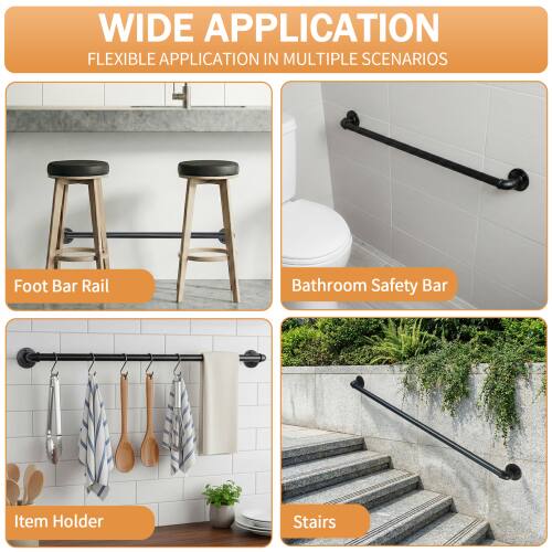 Winado 2PCS Metal Industrial Stairs Grab Wall Handrail Staircase Step ...