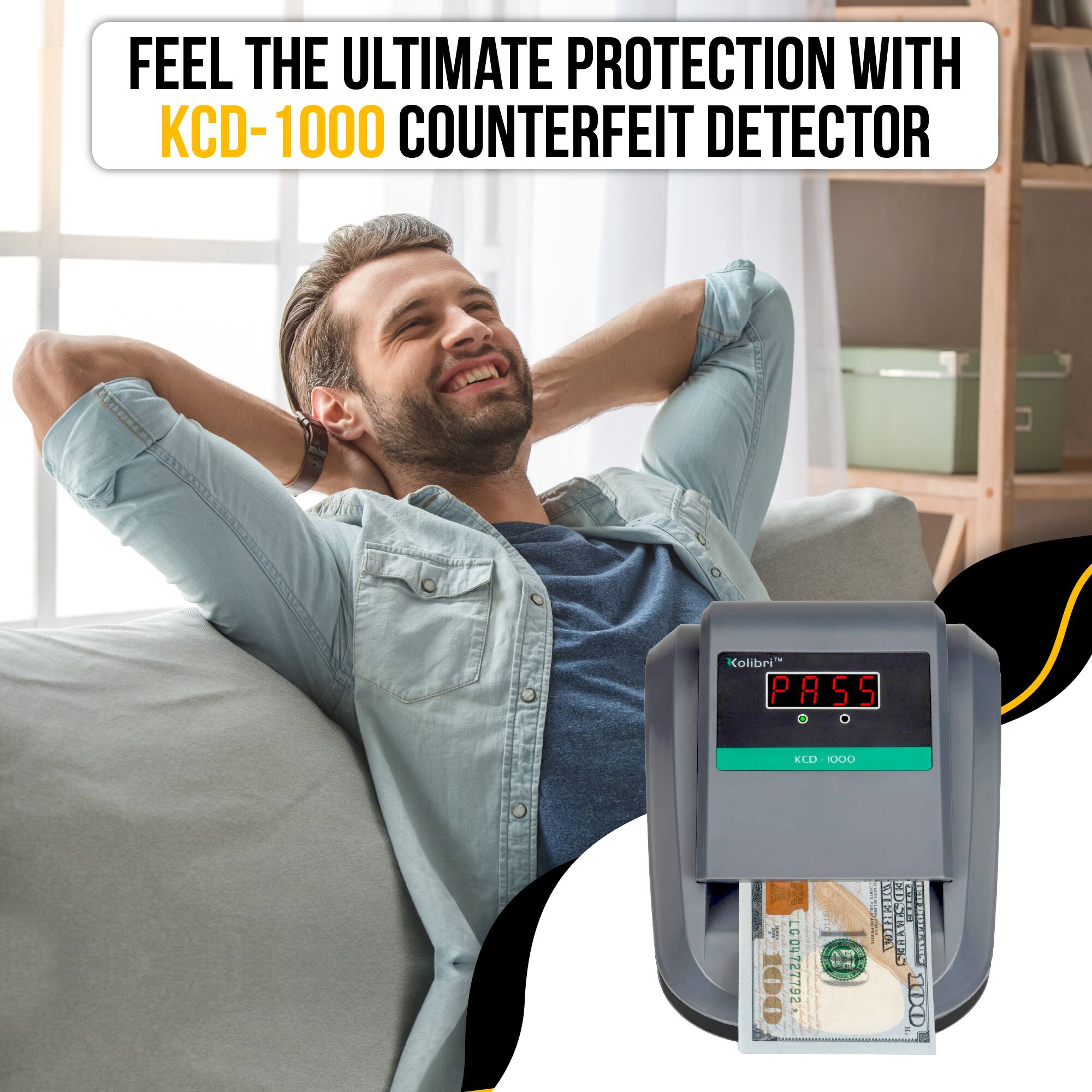 FEEL THE ULTIMATE PROTECTION WITH KCD-1000 COUNTERFEIT DETECTOR

Kolibri P8SS KED LD-1000

3 100 CC04727792 RP DERIA ! EDSTVS 0D0AS OE + F