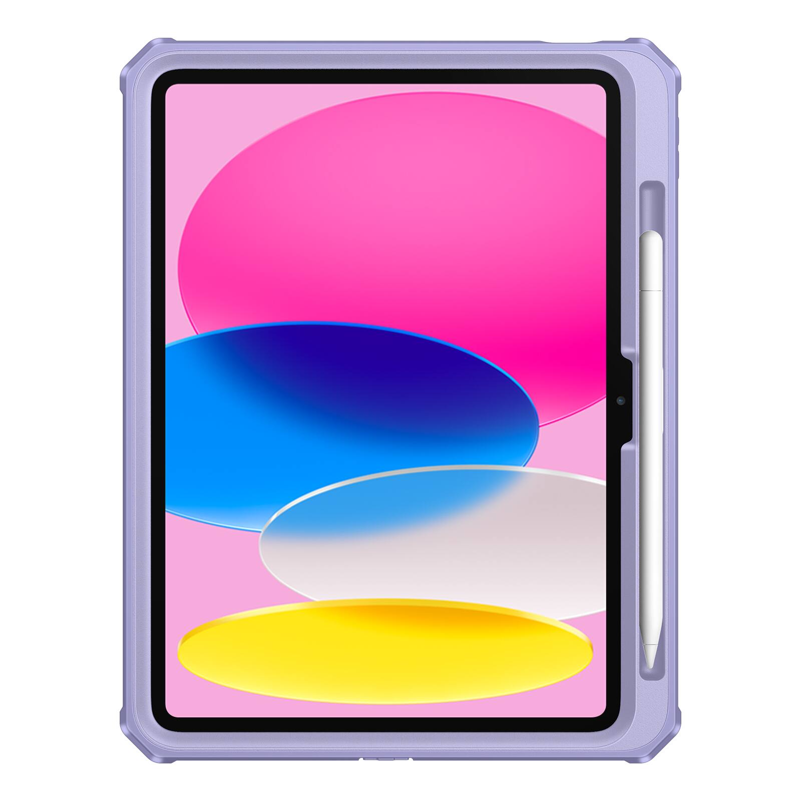 Alt View 4. Fintie - Rugged Case for iPad (A16) 11th Gen 11-inch/iPad 10th Gen 10.9"| 360 Degree Rotating Stand with Screen Protector - Lilac Purple.