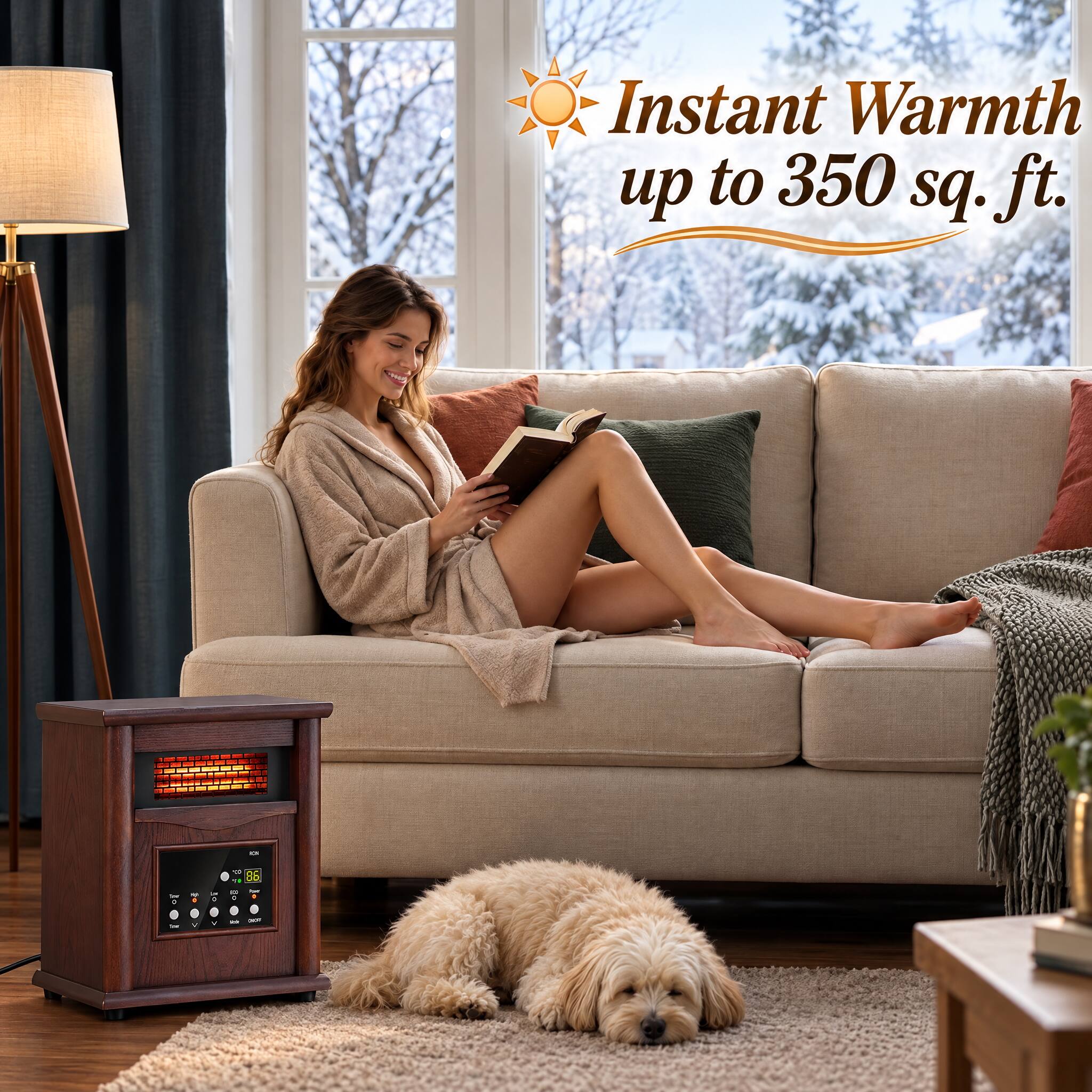 Instant Warmth up to 350 sq. ft.