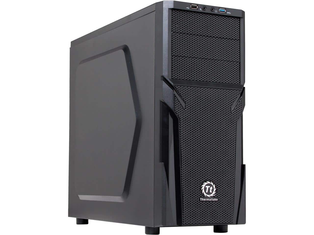 Thermaltake - Versa H21 Mid Tower Computer Case with USB 3.0 and All-Black Interior(CA-1B2-00M1NN-00) - Black