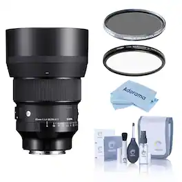 Bundle - Sigma - 85mm f/1.4 DG DN ART Lens for Sony E, with Tiffen 77mm UV and CPL Filters