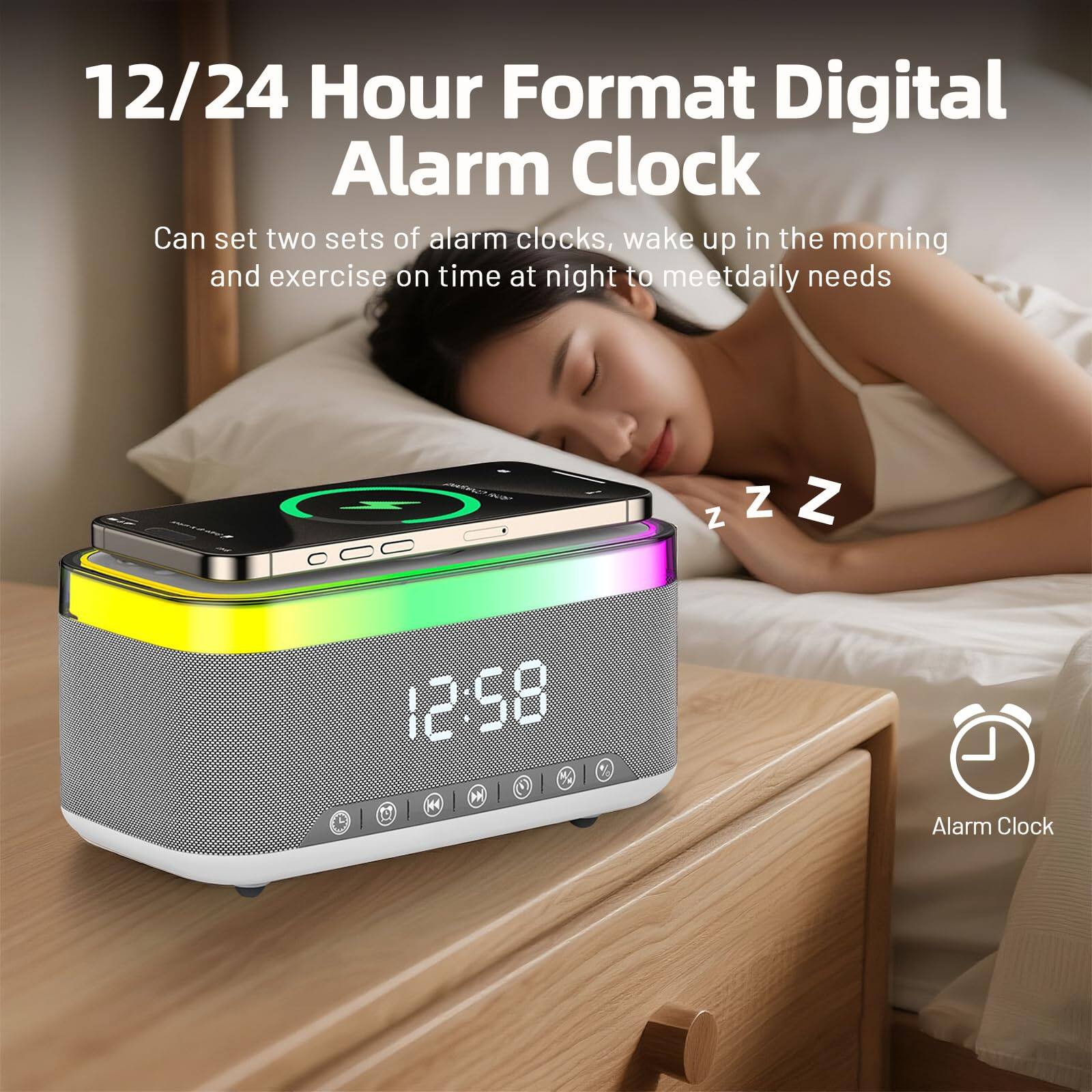 12/24 Hour Format Digital Alarm Clock

Can set two sets of alarm clocks, wake up in the morning and exercise on time at night to meet daily needs

12:58

Alarm Clock