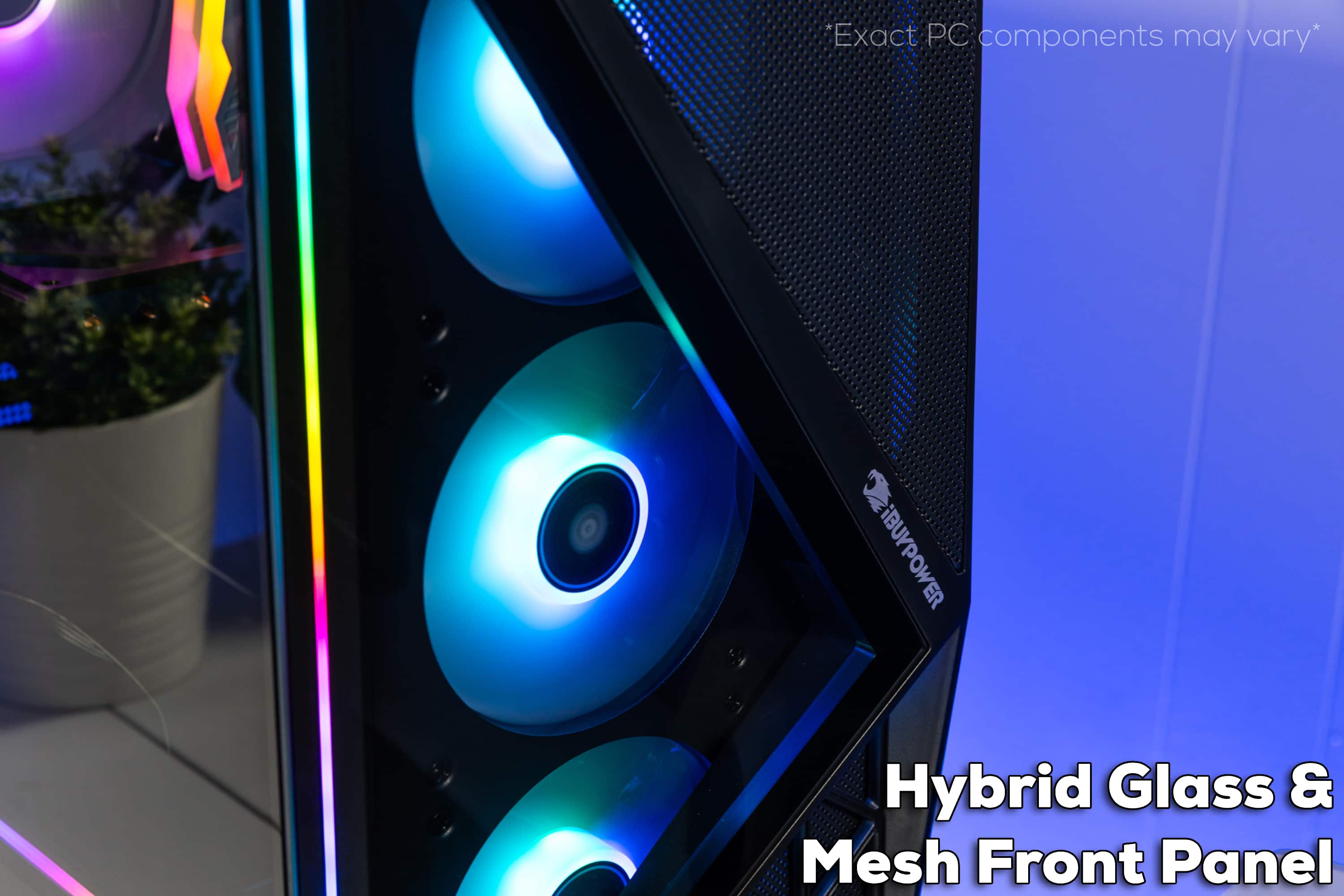 A 12 iBUKPOWER Hybrid Glass & Mesh Front Panel *Exact PC components may vary*