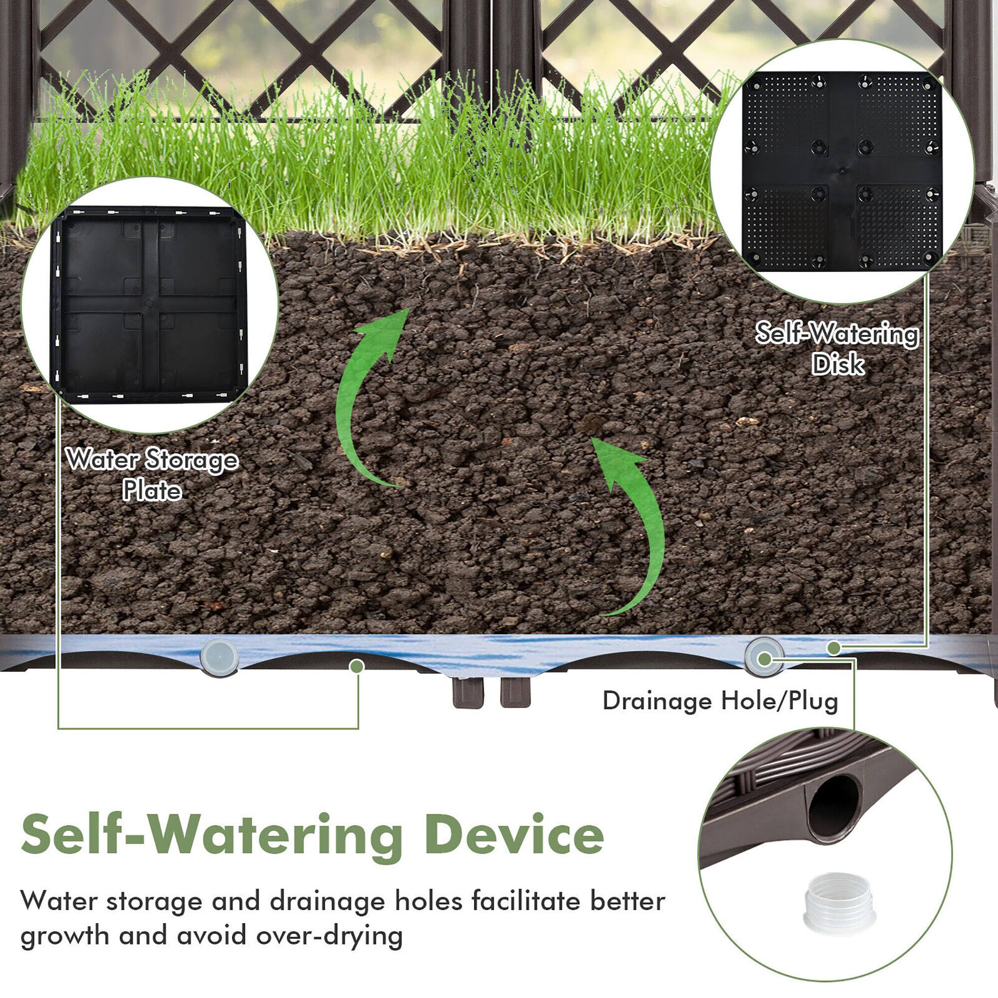 Self-Watering Device

Water storage and drainage holes facilitate better growth and avoid over-drying

- Water Storage Plate
- Self-Watering Disk
- Drainage Hole/Plug
