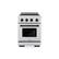 Front. ZLINE - 24 in. Wide 3 Elements Autograph 3.2 cu. ft. Paramount Freestanding Induction Range with Electric Oven w/ Black Accents - Stainless Steel.