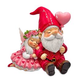 OrnamentallyYou - Whimsical Love Story Gnome Couple Small Figurine, 4" Cute and Small Valentine's Day Gift Mini Statue - Pink