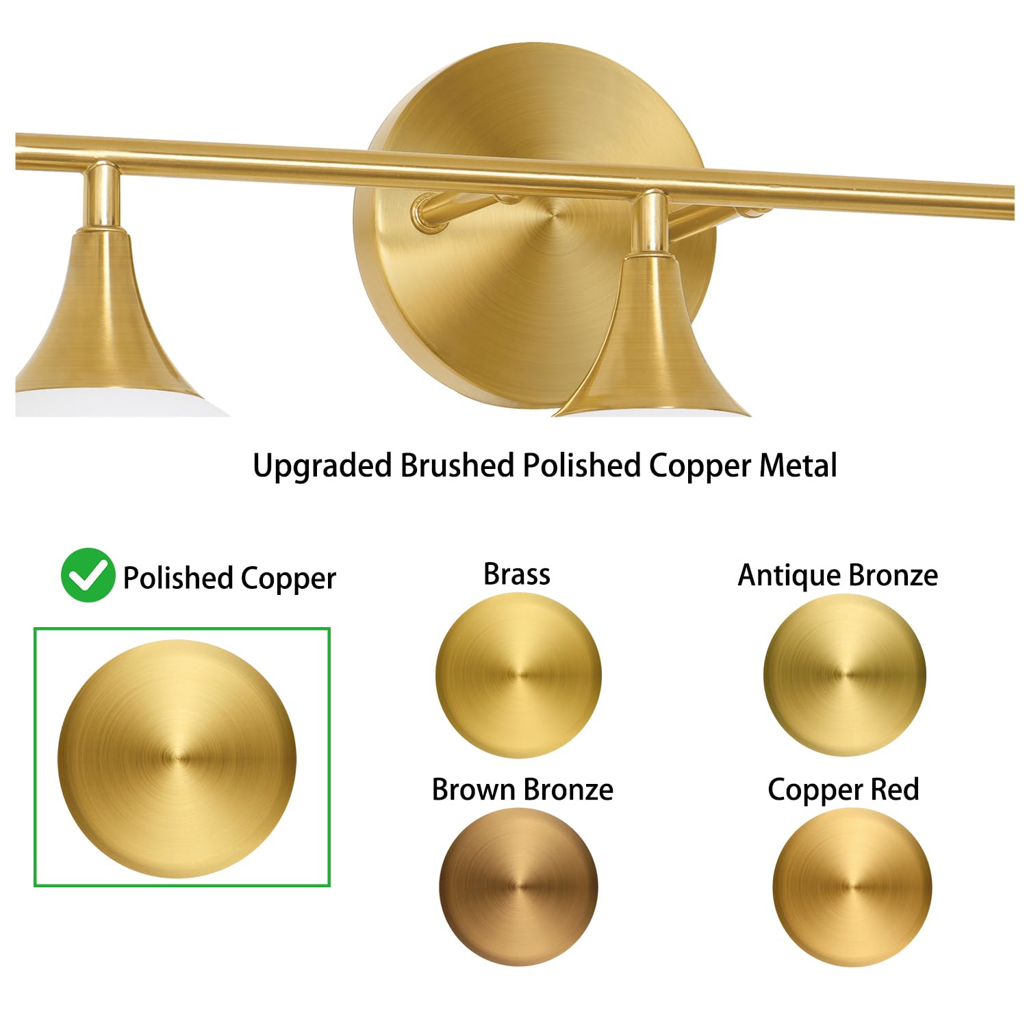Upgraded Brushed Polished Copper Metal

- Polished Copper
- Brass
- Antique Bronze
- Brown Bronze
- Copper Red