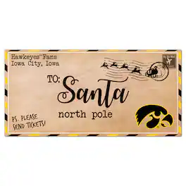 Fan Creations - Iowa Hawkeyes 6'' x 12'' Letter to Santa Sign - Multicolor
