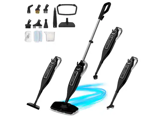 Front. Rosewill - Rosewill 11-in-1 Steam Mop, 260°F Handheld, 1200W Detachable, Removable Tank - Black.