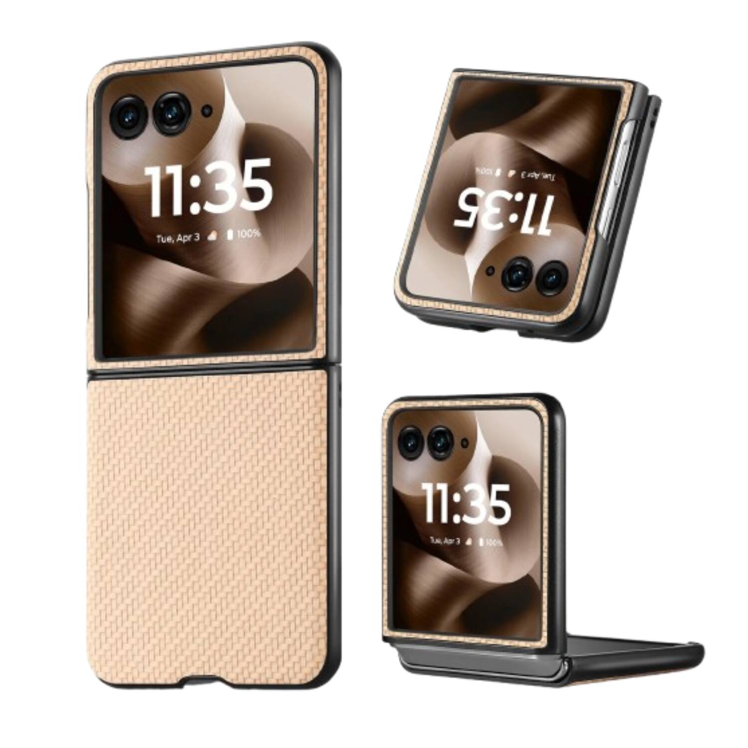 Stock Preferred - Carbon Fiber Slim Case for Motorola Razr Ultra 2025 - Khaki