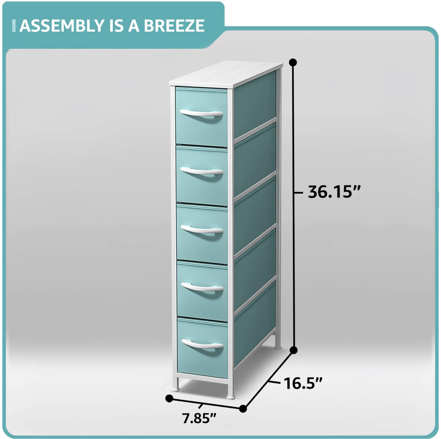I ASSEMBLY IS A BREEZE

36.15"  
16.5"  
7.85"