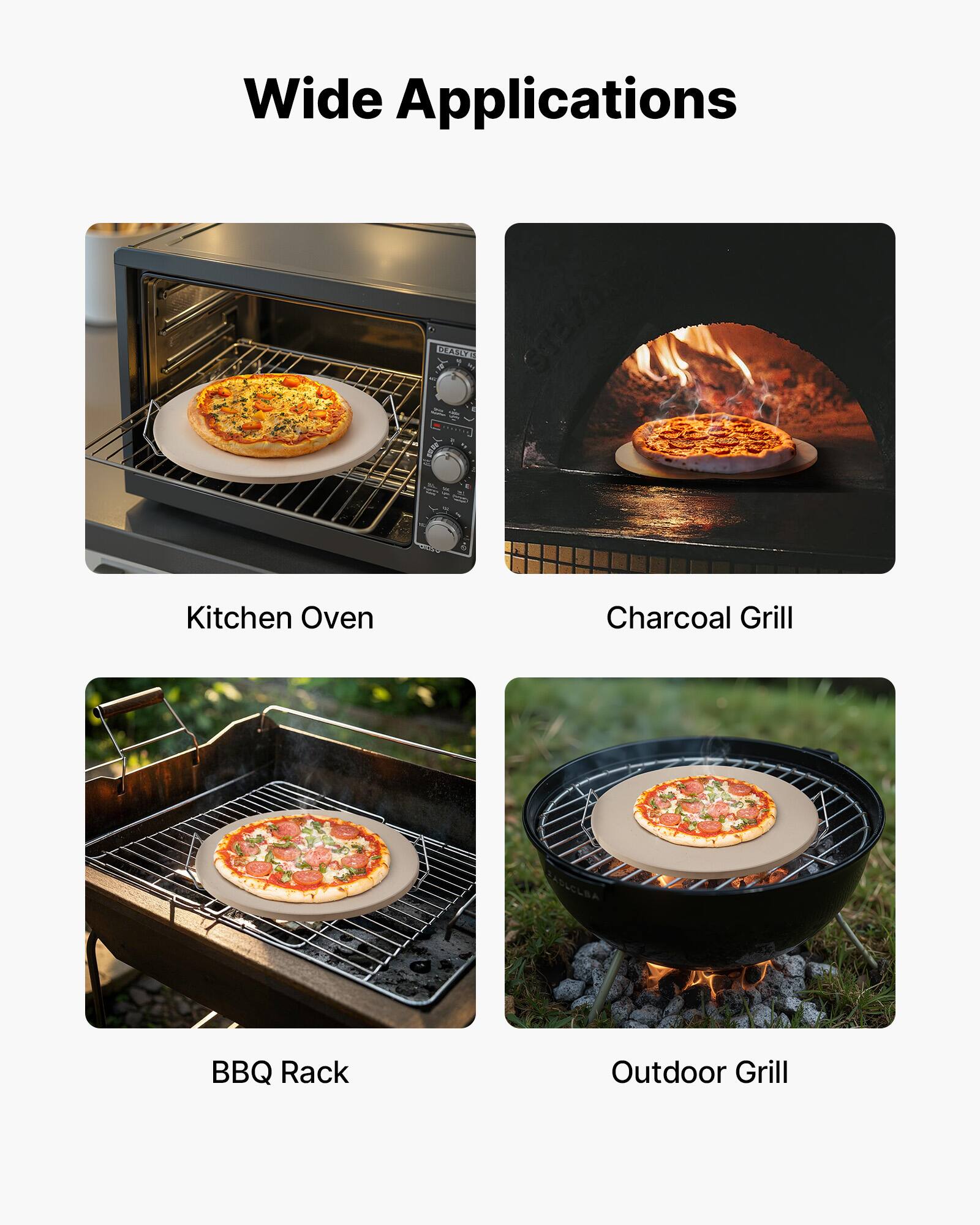 Wide Applications

- Kitchen Oven
- Charcoal Grill
- BBQ Rack
- Outdoor Grill