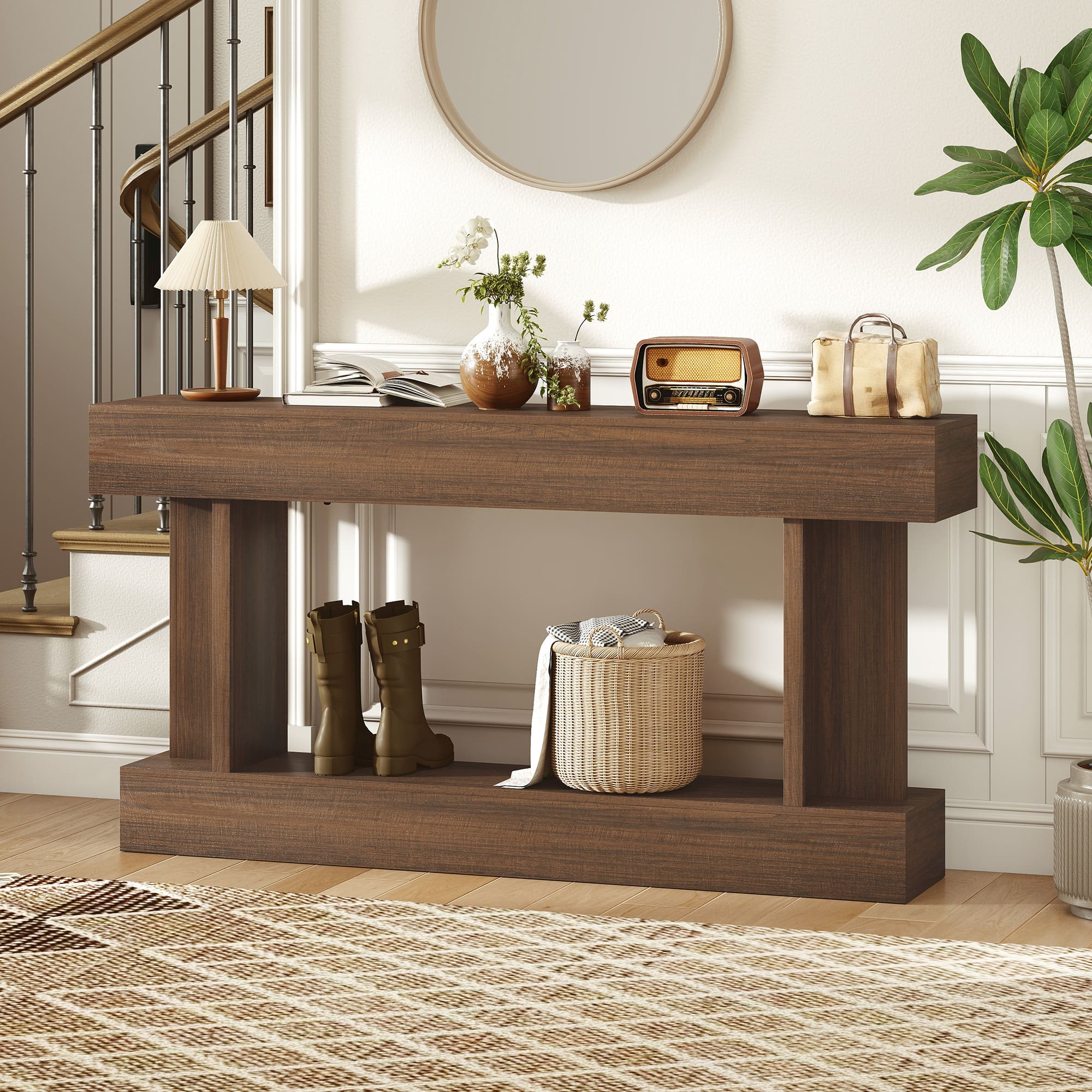 Homcom - Inch Long Console Table - Brown
