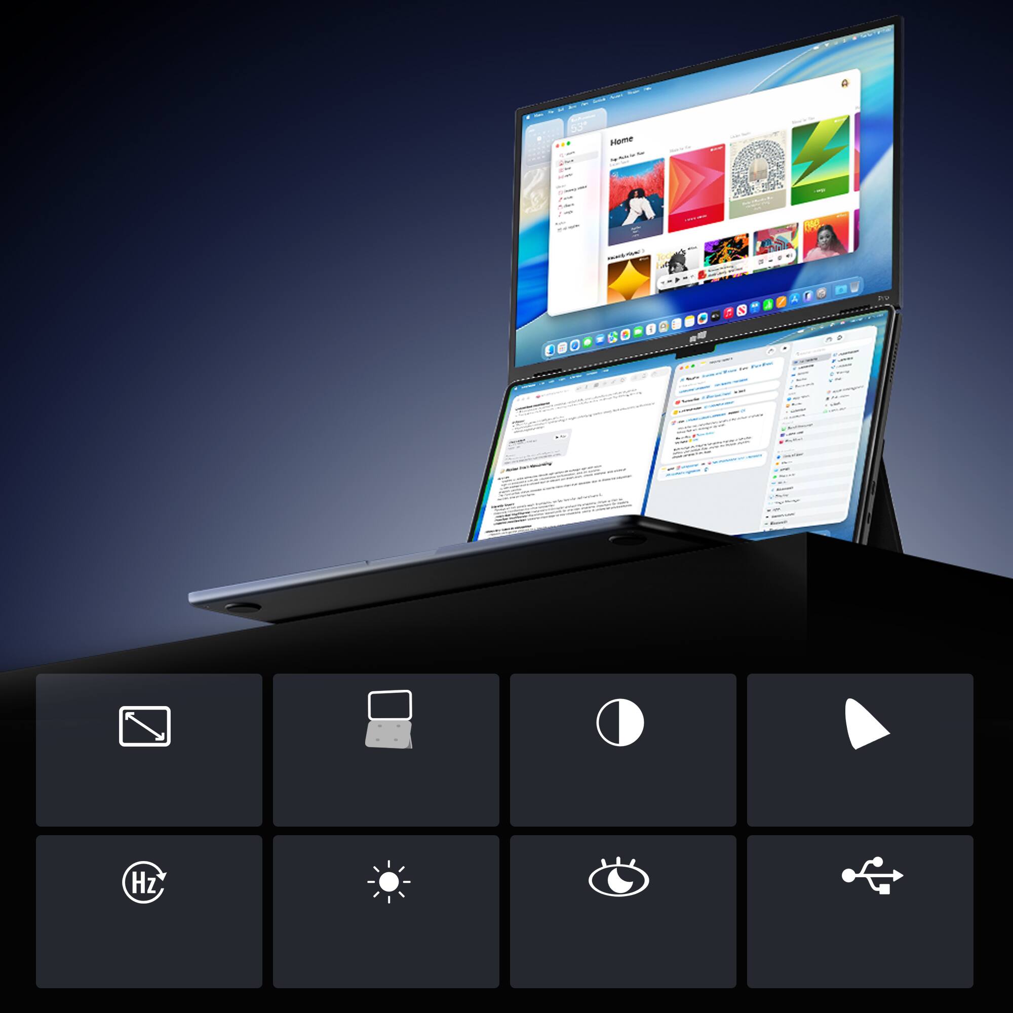 Alt View 1. Mobile Pixels - Mobile Pixels Duex Float 2 Pro 16" Portable Monitor (Mini HDMI, USB) - Black.