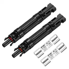 Unique Bargains - 2pcs 25A Solar Fuse Holder 1000V Waterproof PV In-Line with Fuse for Solar Panel System - Black