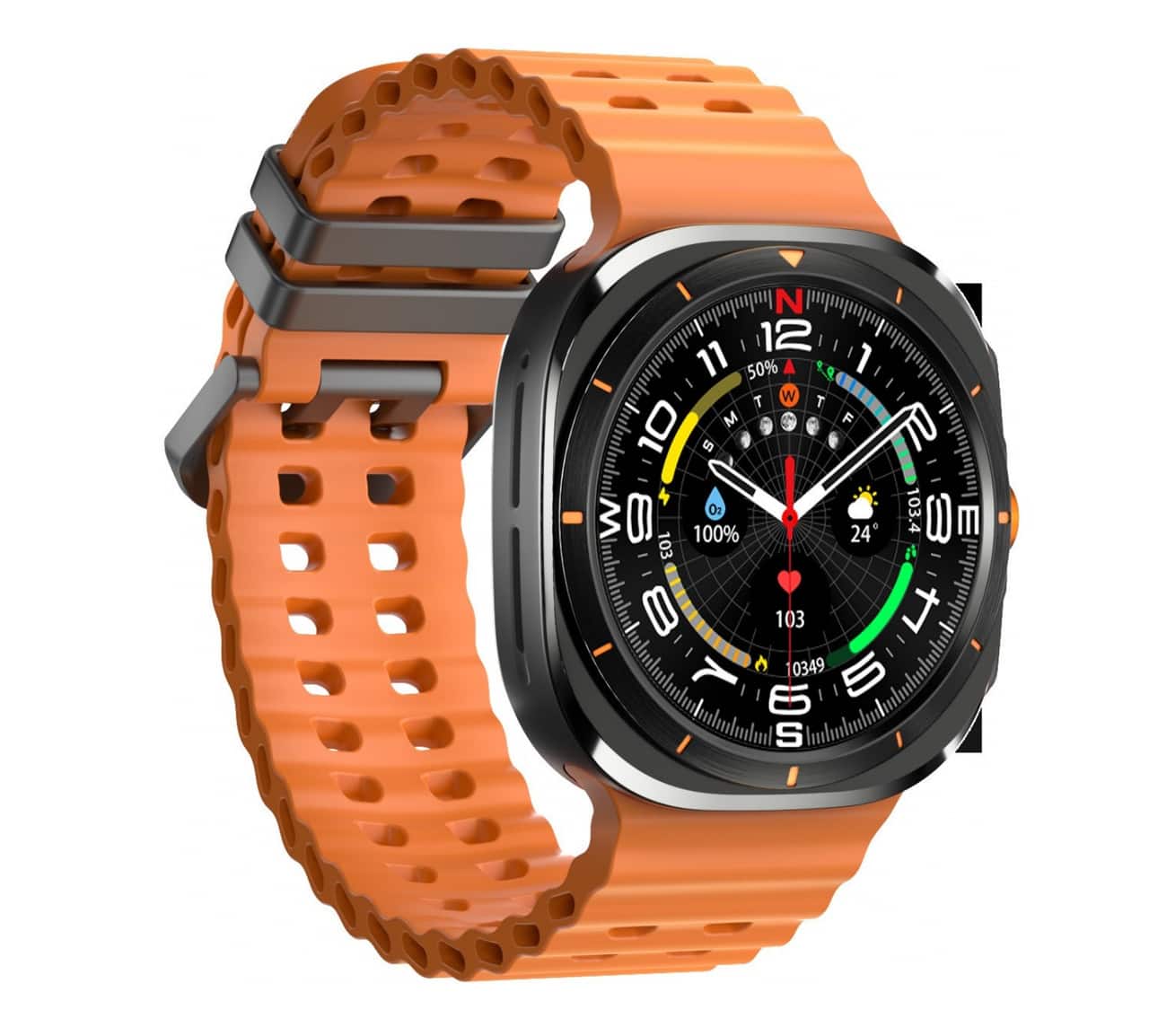 RISOKEYS - Smart Watch with Bluetooth Call, Map Navigation & Sports Modes – Waterproof Fitness Tracker for Outdoor Enthusiasts - Orange - (2025)
