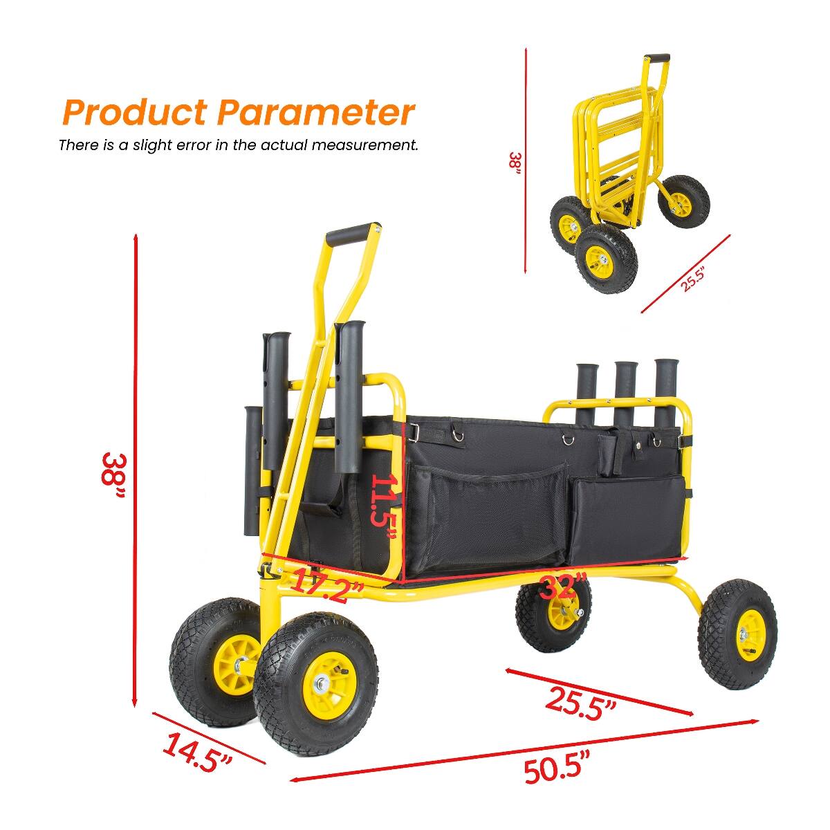 Product Parameter  
There is a slight error in the actual measurement.  
38"  
25.5"  
38"  
11.5" 17-2"  
32"  
14.5"  
25.5" 50.5"