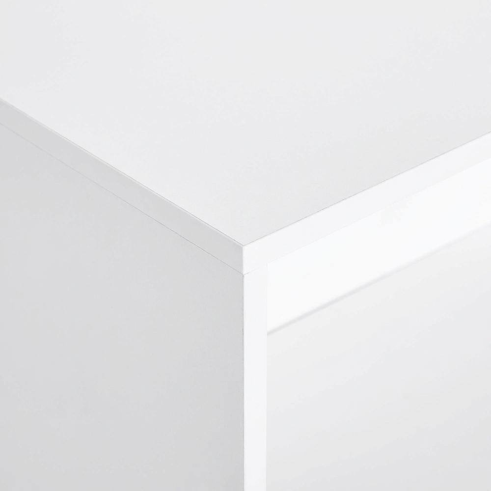 Left. FurniFact - White 3-Shelf Bookcase with Sturdy Construction and Modern Design - White.