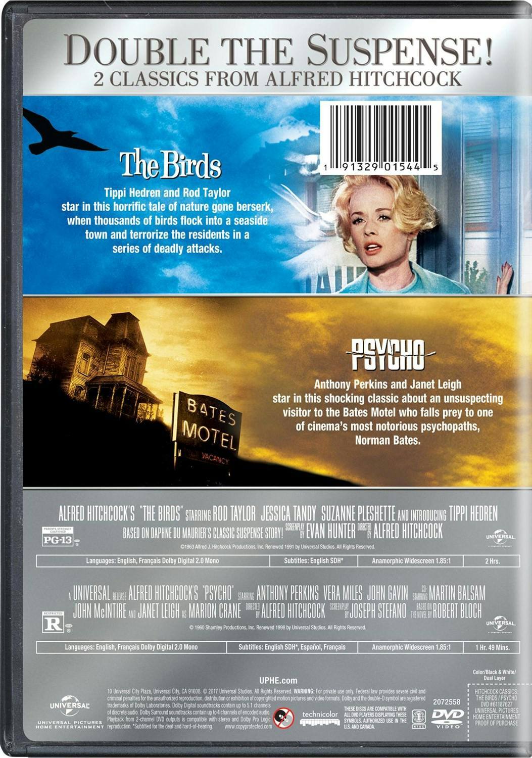 Back. Psycho/The Birds [DVD].