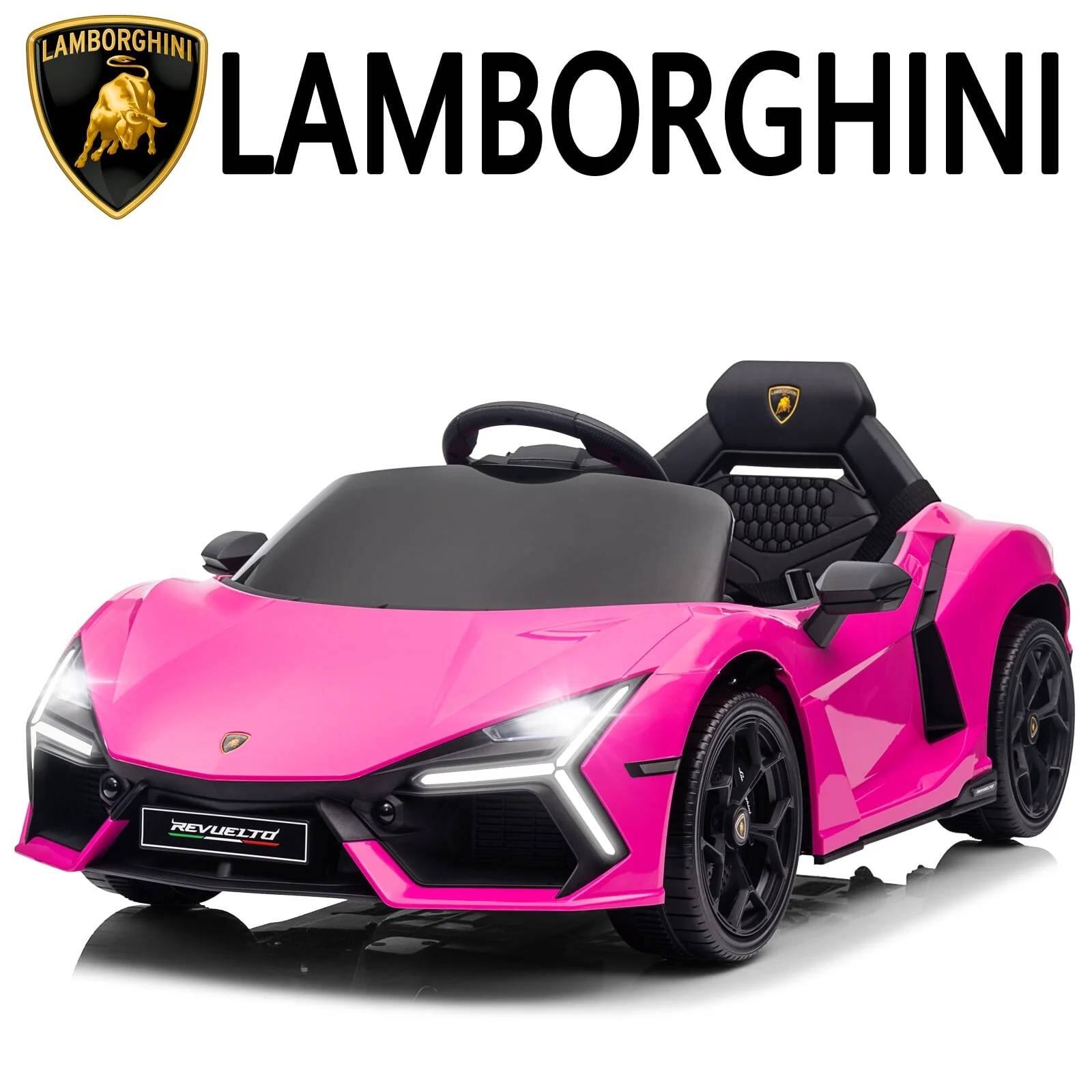 Winado - 12V Powered Ride on Car, Licensed Lamborghini Revuelto Electric Ride on Toys - Pink