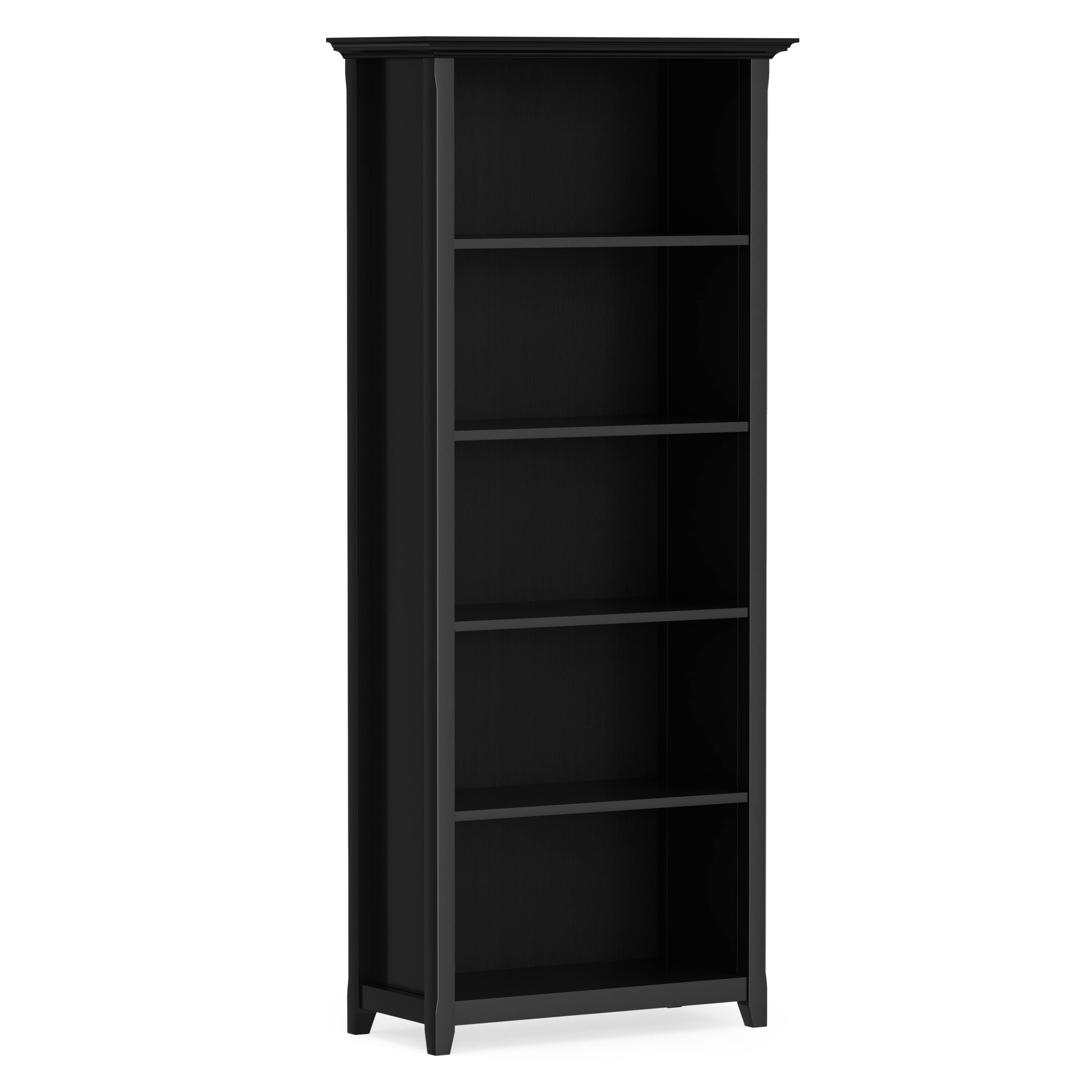 Front. Simpli Home - Simpli Home Banting 58 inch Tall Solid Wood 9 Cube Bookcase with Drawers in Walnut Brown - Walnut Brown.