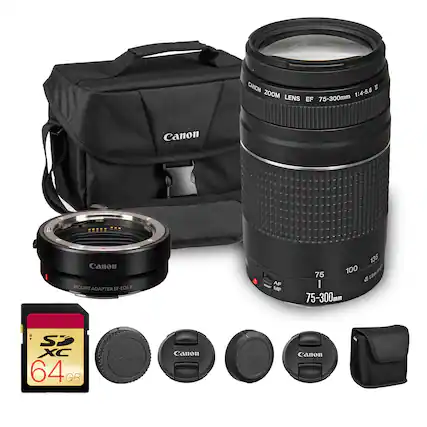 CANON 1:4-5.6 I ZOOM LENS 75-300mm EF
Canon MOUNT EF-EOS R ADAPTER AF MF
195
100
75 L & I 75-300mm
a 1 Sp XC 64 GB
Canon
Canon
Canon