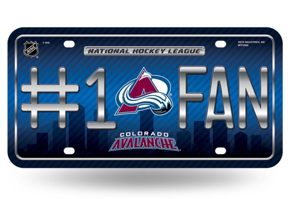 Colorado Avalanche NHL #1 Fan Metal License Plate Auto Tag