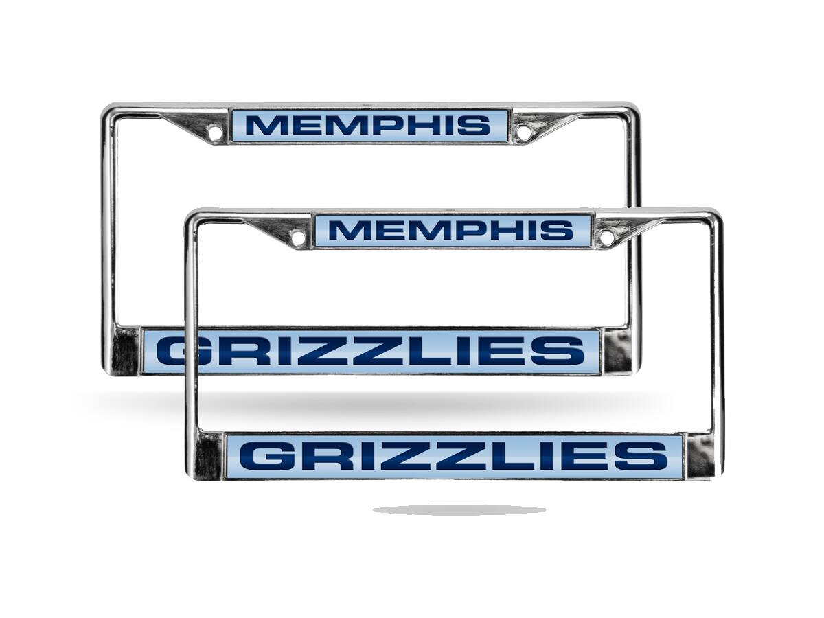 Memphis Grizzlies NBA Chrome Metal Laser License Plate Frame - Set of 2 Frames
