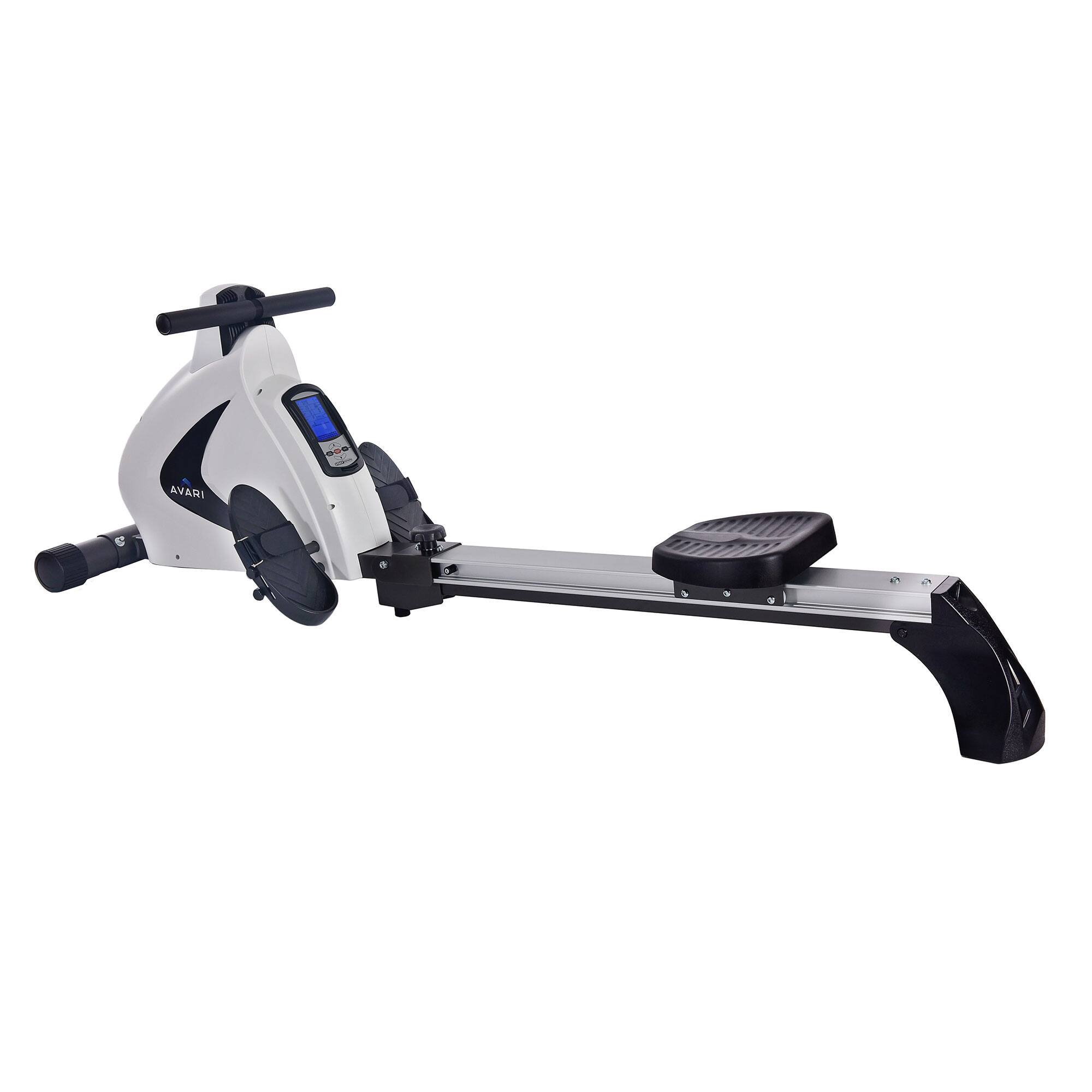 Stamina Products - Avari 12 Program Cardio Exercise Monitor Magnetic Rower Machine - White/Silver