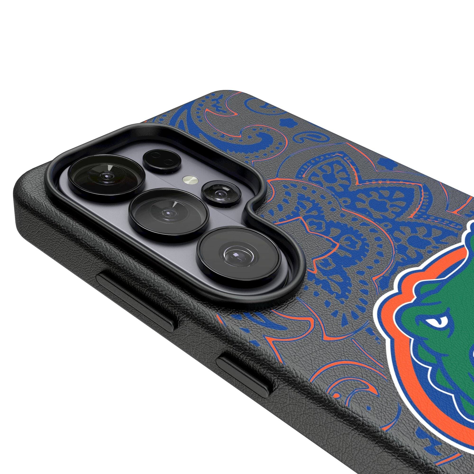 Alt View 2. Keyscaper - Florida Gators Paisley Galaxy Magnetic Bump Case - S25 Ultra - Black.