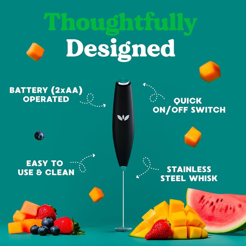 Thoughtfully Designed

- BATTERY (2xAA) OPERATED
- QUICK ON/OFF SWITCH
- EASY TO USE & CLEAN
- STAINLESS STEEL WHISK