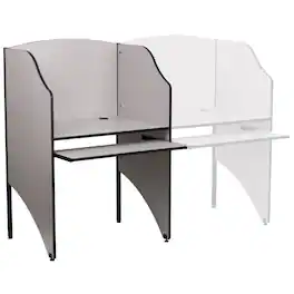 Alamont Home - Kevin Starter Study Carrel Finish - School Furniture - Computer Carrel - Nebula Grey