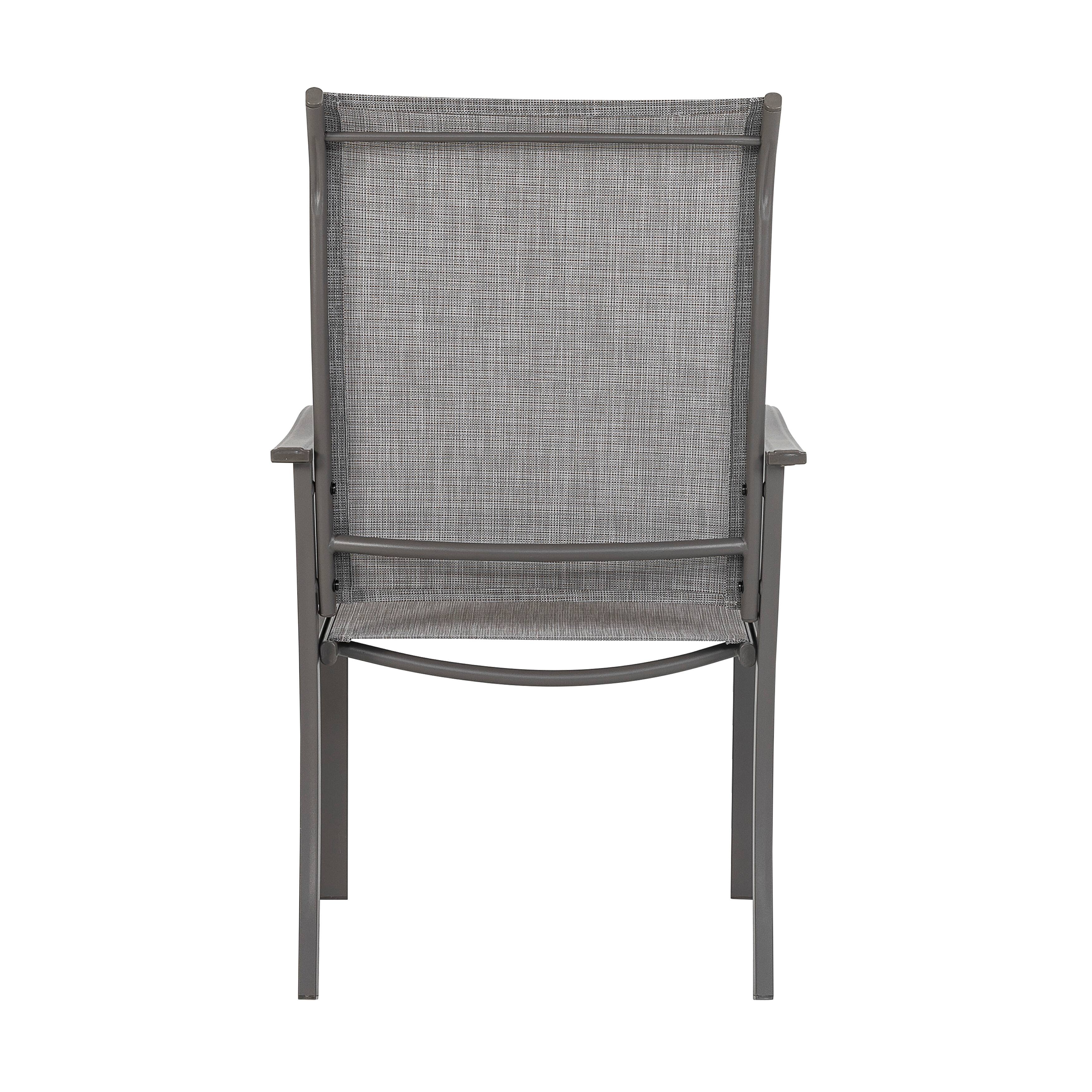 Alt View 8. Nuu Garden - Outdoor 4-Piece Patio Chair Set, Textilene Fabric, Powder-coated Iron Frame - Light Gray.