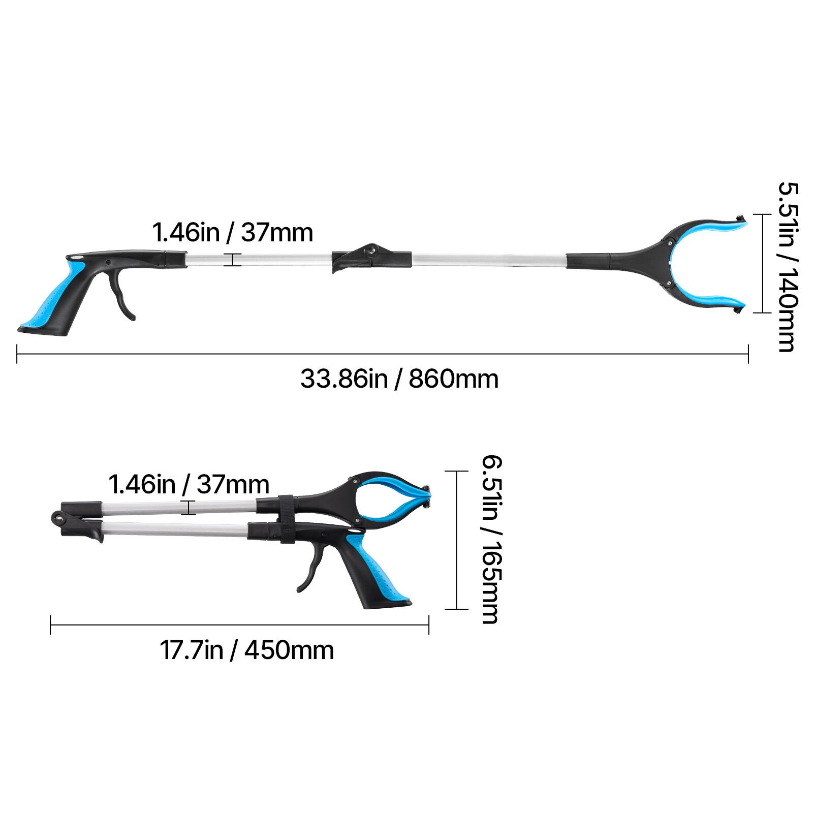 1.46in / 37mm  
33.86in / 860mm  
1.46in / 37mm  
6.51in / 165mm  
17.7in / 450mm  
5.51in / 140mm