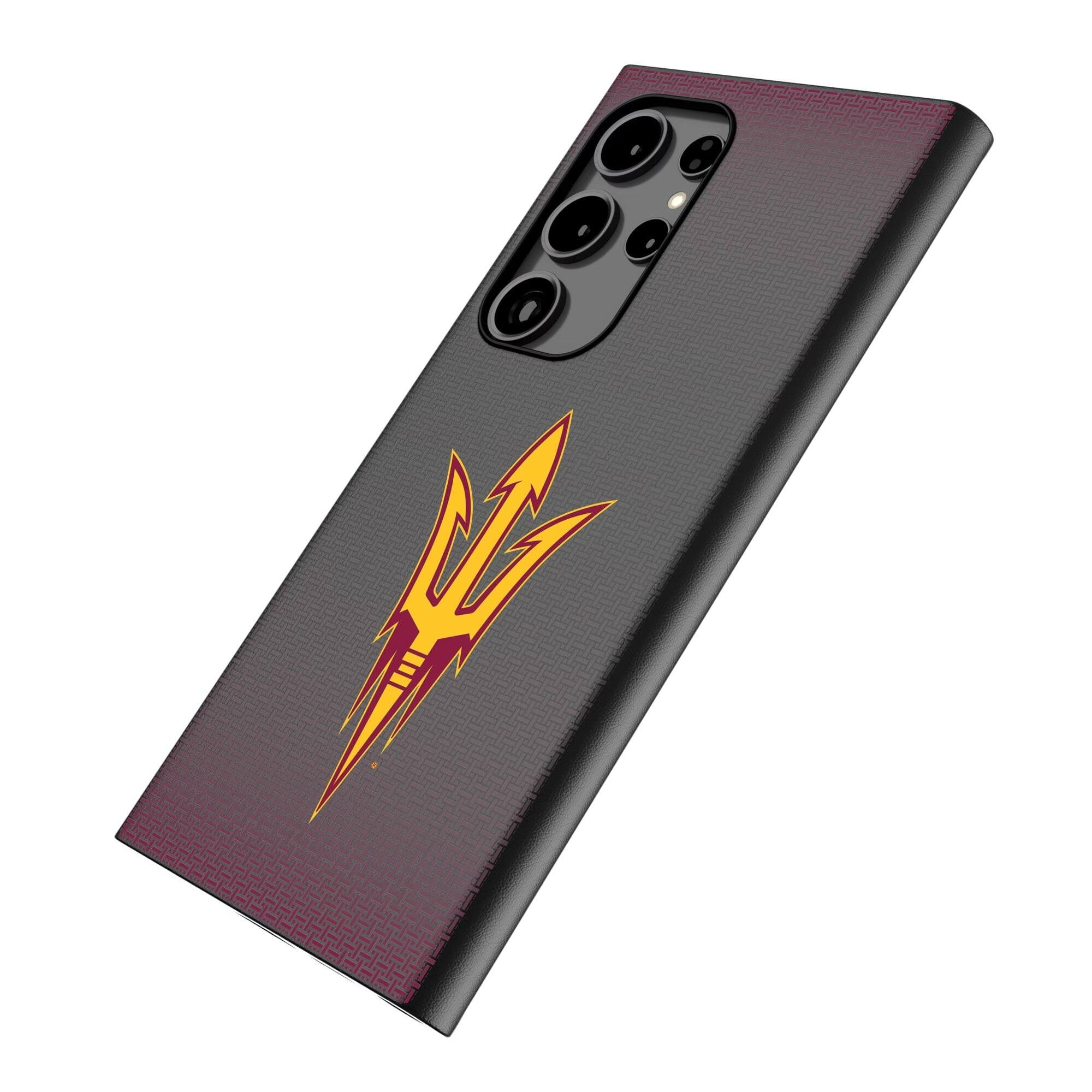 Alt View 1. Keyscaper - Arizona State Sun Devils Linen Galaxy Magnetic Bump Case - S24 - Black.