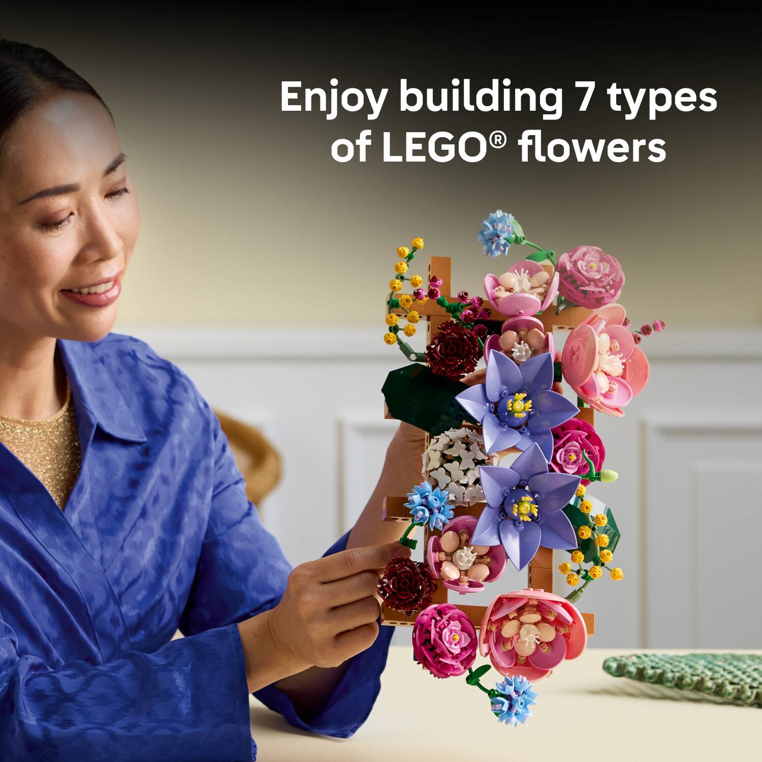Enjoy building 7 types of LEGO® flowers