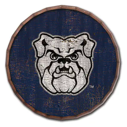 Front. Fan Creations - Butler Bulldogs 24" Cracked Color Barrel Top Sign - Multicolor.