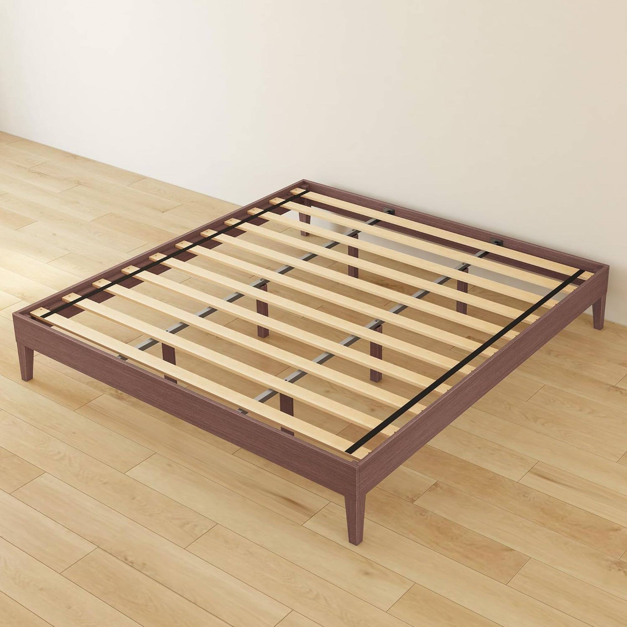 Alt View 5. Grain & Grove - Bear Platform Bed (King), Oak Embossed Dark Brown - Dark Brown.