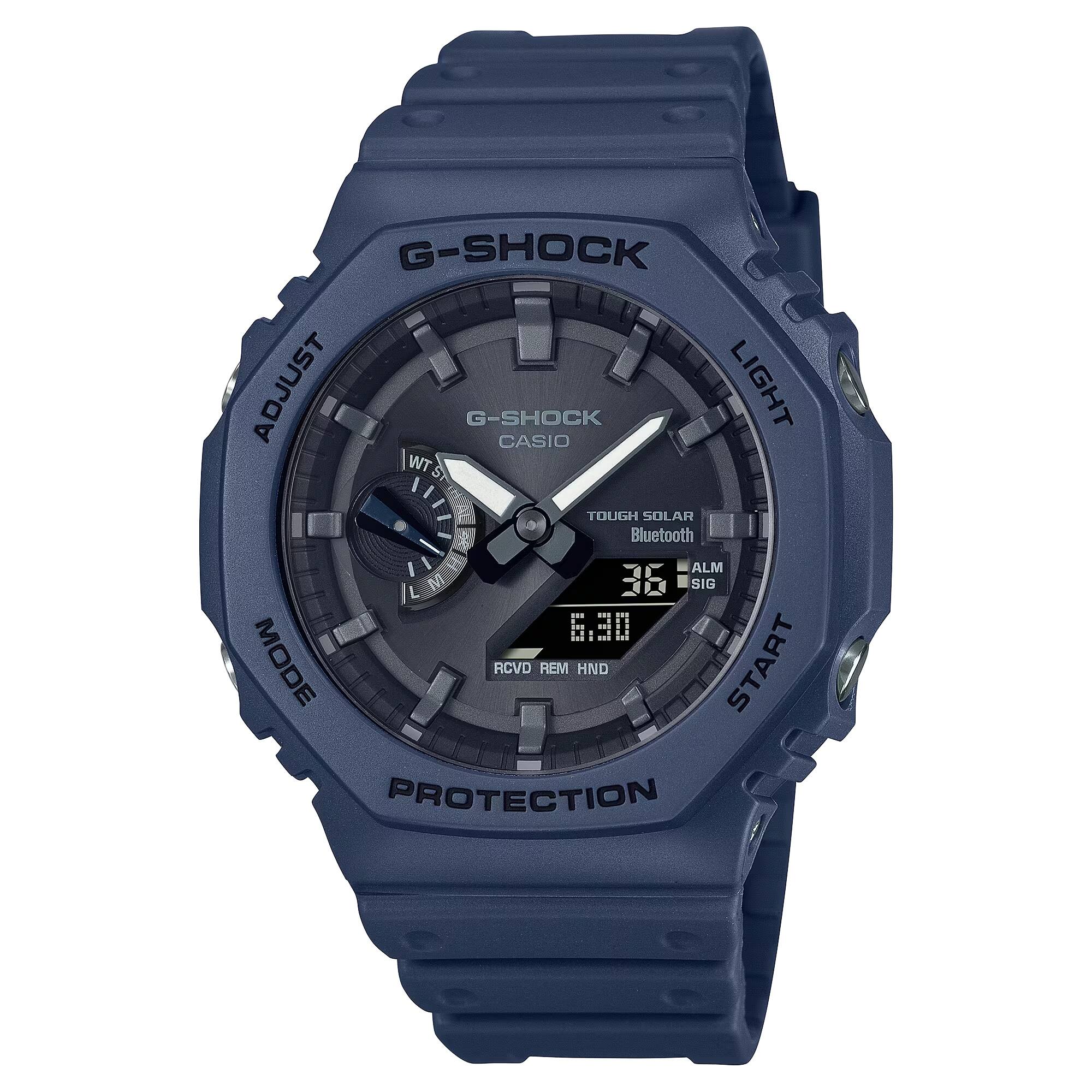 G-SHOCK ADJUST G-SHOCK CASIO LIGHT WT - TOUGH SOLAR Bluetooth ALM 16 SIG III = !!! MODE RCVD REM HND START PROTECTION