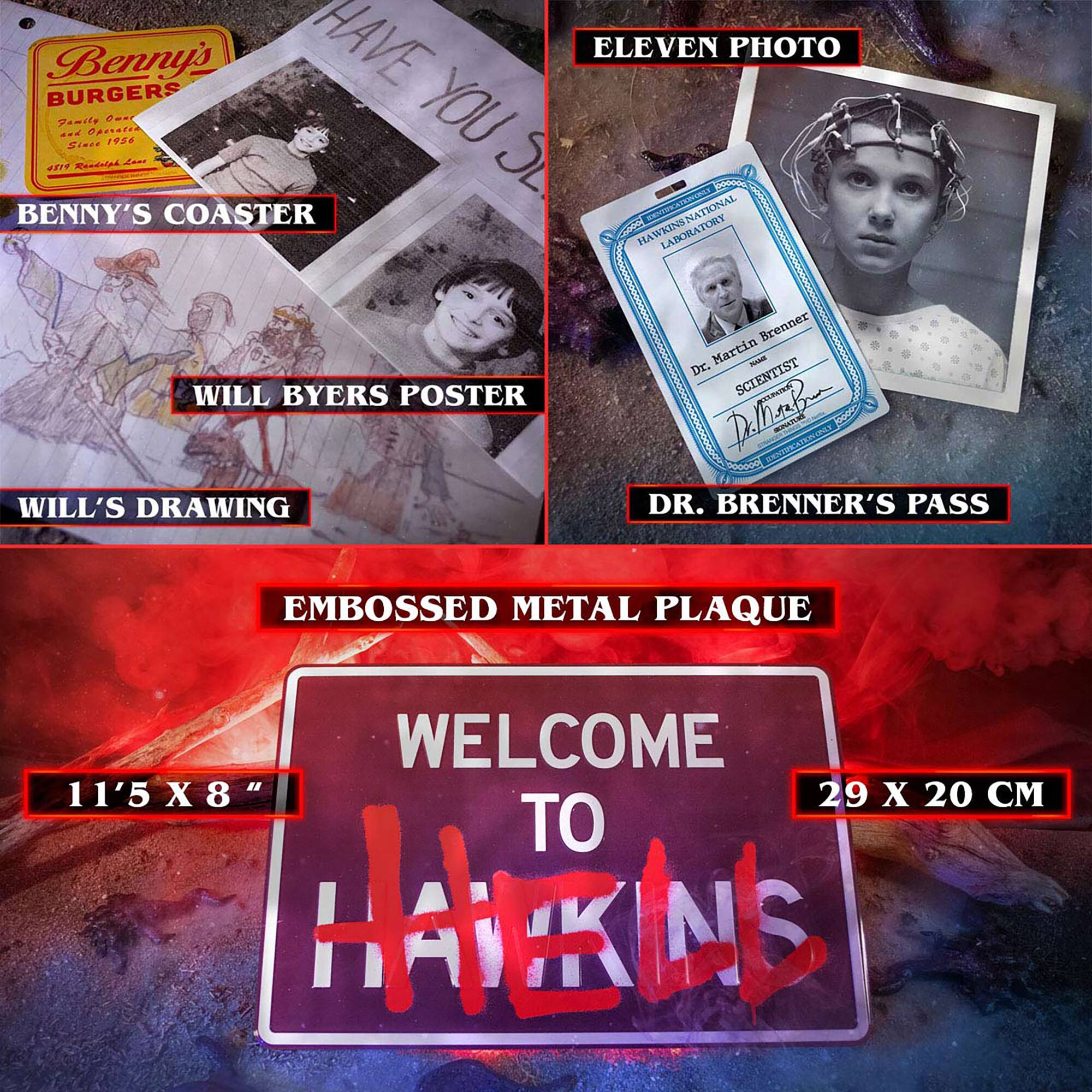 Benny's Burgers have eleven photo Samile aad Can Operated Gent 1 YOU  Recnind -e SL  N BENNY'S COASTER HAWKINSNATION NATIONAL HAWKINS LABORATORY WILL BYERS POSTER WILL'S DRAWING Brenner Martin RAME Dr. SCIENTIST NUATES nothing_to_transcr ENTAT MTUR T P DR. BRENNER'S PASS EMB