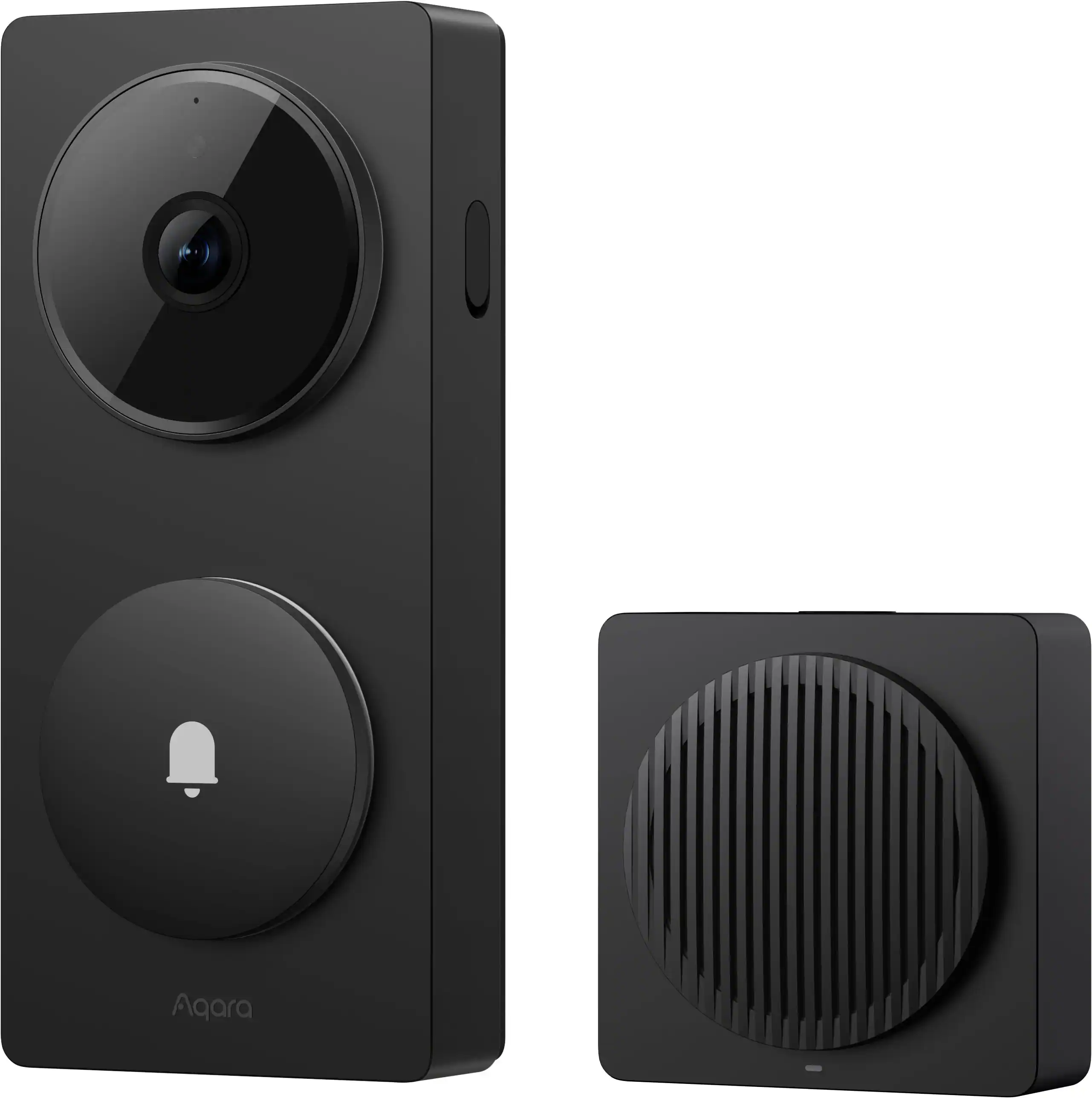 Front. Aqara - Video Doorbell Camera - Wired/Battery Powered - Hub G410 Select - Black.