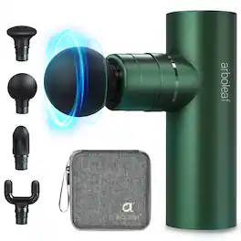 Arboleaf - Deep Tissue Massage Gun, Full-Metal Handheld Massager for Back Pain Relief, Portable - Green