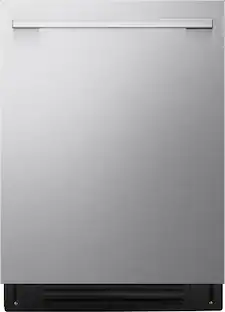 Front. LG - FlushFit 24" Top Control Smart Built-In Stainless Steel Tub Dishwasher with 3rd Rack, 1 Hour Wash & Dry Cycle and 42dBA - Stainless Steel.