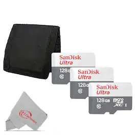 SanDisk Professional - 3x SanDisk 32GB Ultra UHS-I microSDHC Memory Card with SD Adapter and Card Wallet